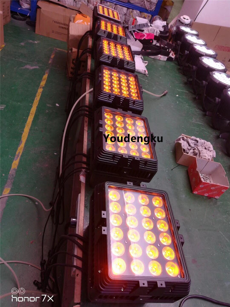 2 pieces of 15W RGBWA LED uplights for wedding stage and outdoor wall washing, featuring 5-in-1 DMX control