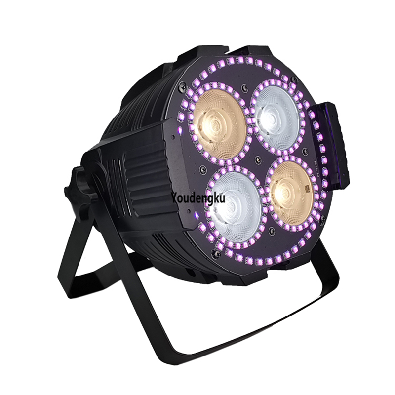 2 pieces of 4-in-1 RGBW LED par can lights, 60W each, for stage performance lighting
