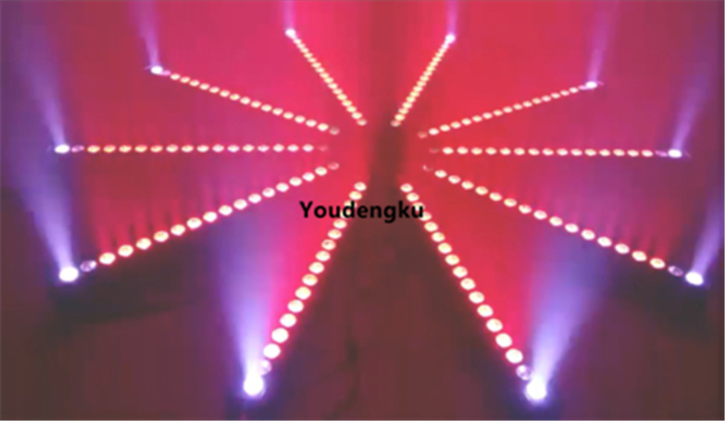 2 pieces of multicolored DMX RGB LED wall washer lights, 18x3W 3-in-1 waterproof disco beam wash bar with IP65 rating