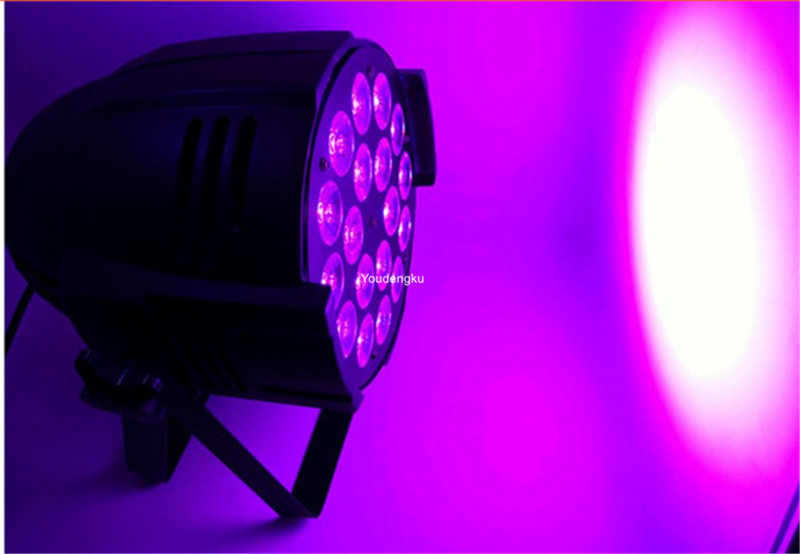 2 pieces of stage lighting with 18 units of 6-in-1 LED PAR lights, each 18W RGBWA UV