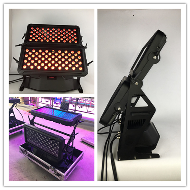 2 pieces with fly case 120pcs x10w 4 in1 rgbw wallwasher dmx ip65 led city color light IP65 Outdoor Led Lights Wall Washer

Two units with flight case, 120 pieces of 10W 4-in-1 RGBW wall washers, DMX-controlled IP65 LED city color lights for outdoor use