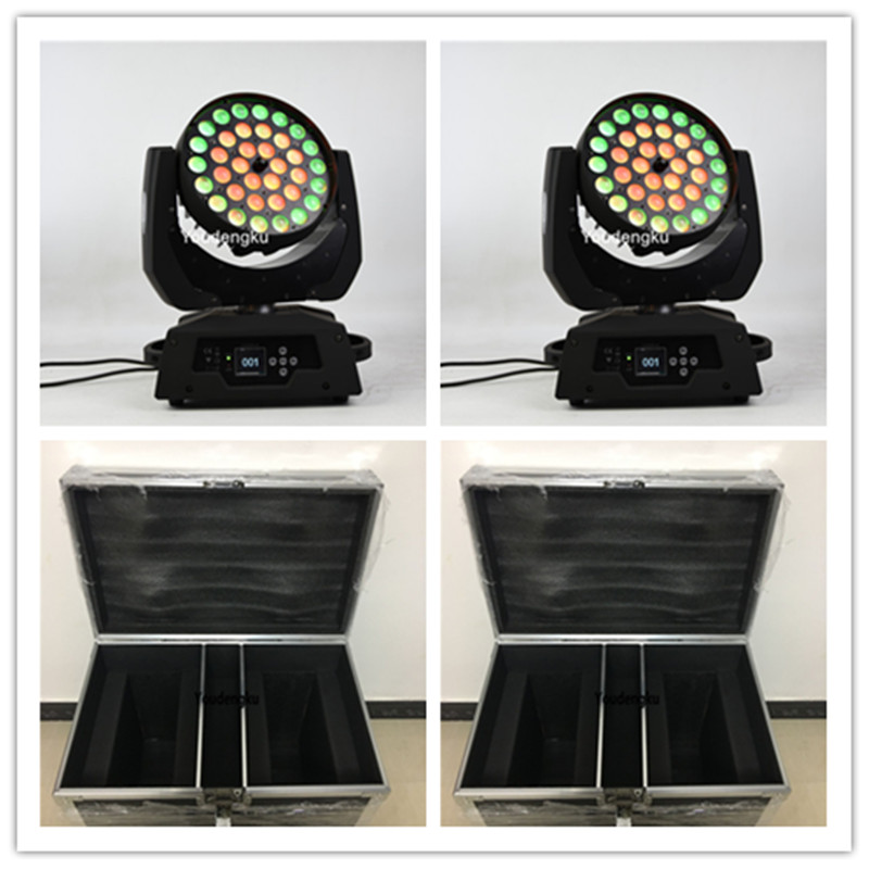 2 Pro DMX 4-in-1 RGBW 36x10W zoom wash moving heads with flight cases