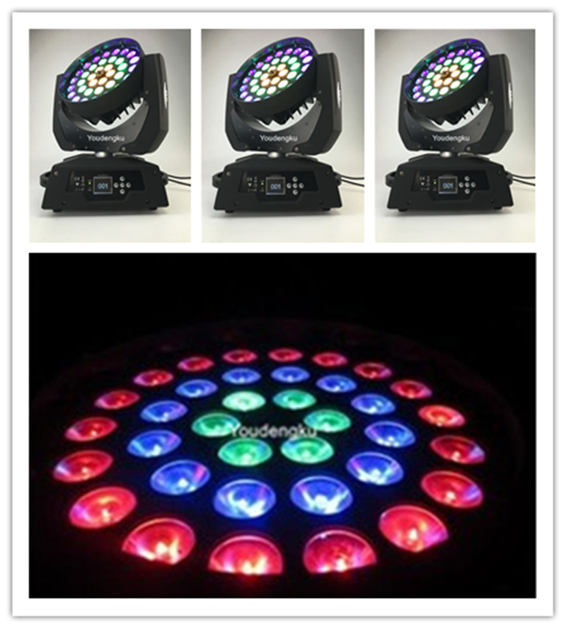 2 professional 36x18W RGBWA UV 6-in-1 beam moving head LED wash lights for DJ stage shows