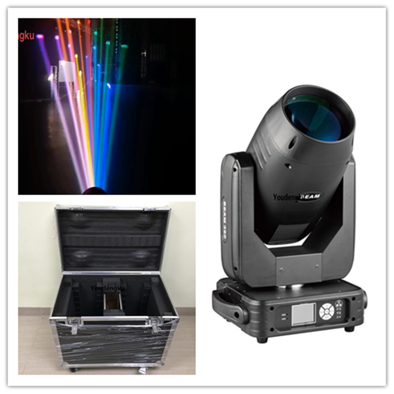 2 professional DJ stage moving head lights with 380W R17 beam, flight case included, featuring sharp spot and lyre design