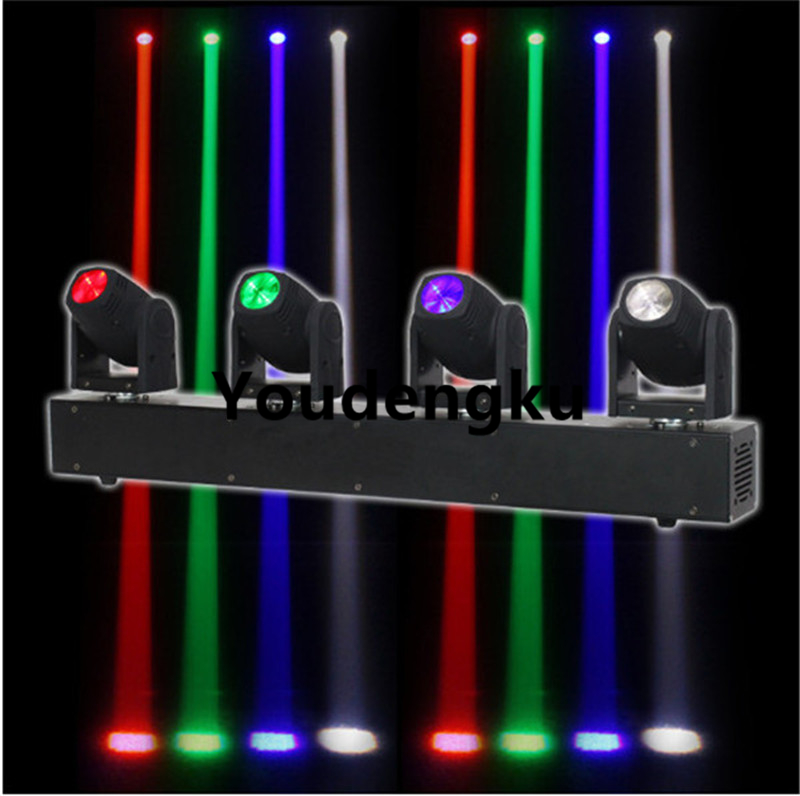 2 professional FOCOS LED moving heads with 4 RGBW 10W beams and DMX control