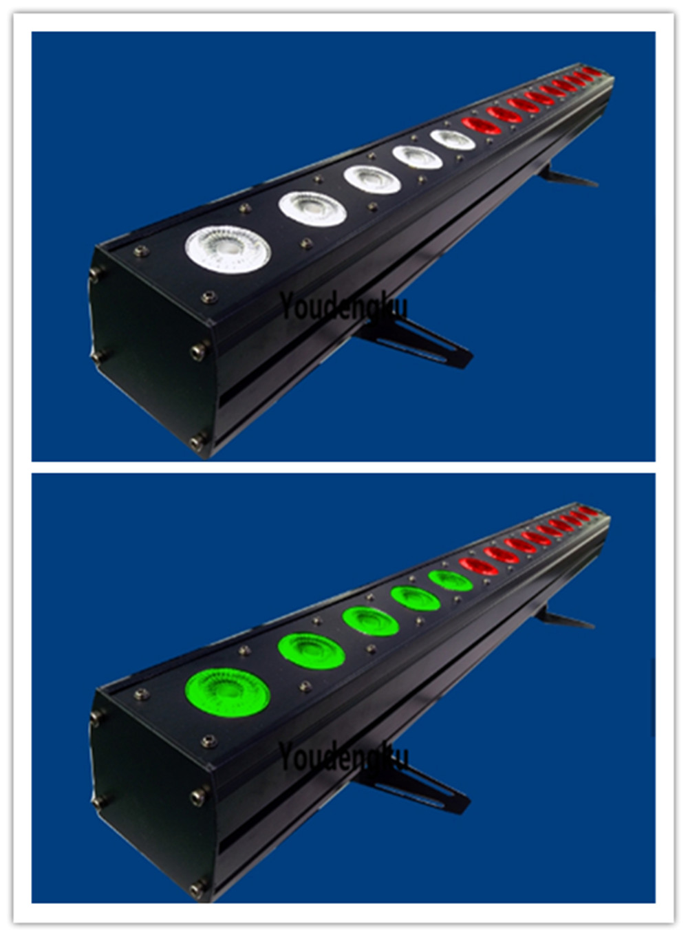 2 RGBW LED wall washer bars for wedding backdrops, 14x10W uplights with aluminum strips for indoor DJ wash lighting