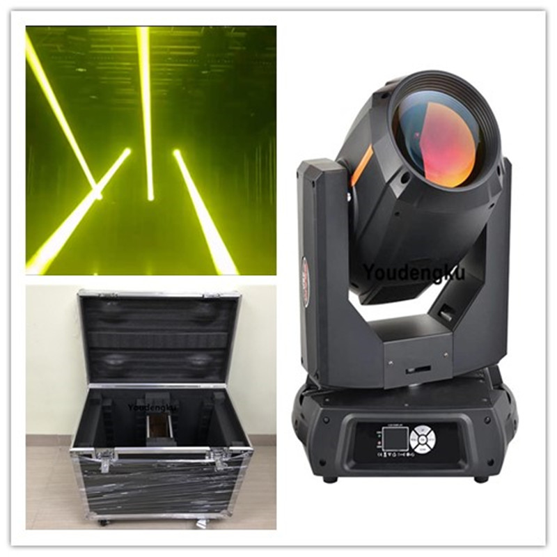 2 units of 350W 17R beam moving head lights with flight cases, featuring sharp sky beams for stage lighting