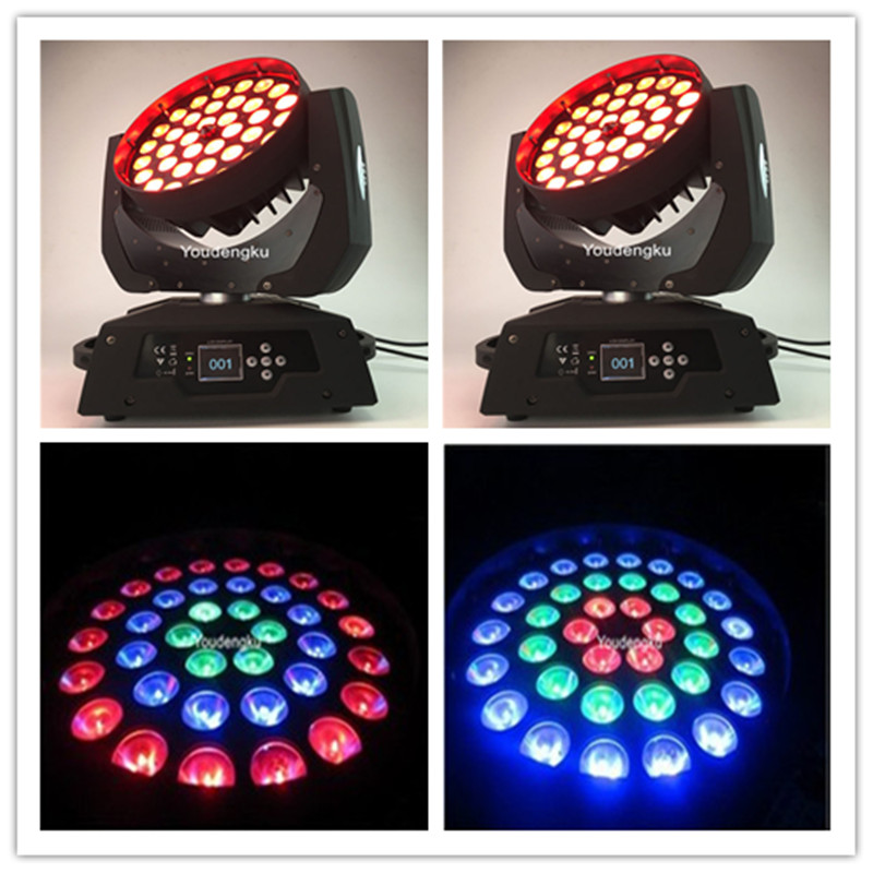 2 units of 36x10W 4-in-1 RGBW DMX zoom moving head wash lights with lyre wash zoom capability