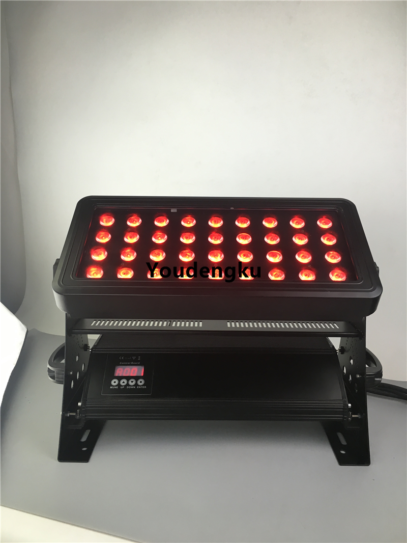 2 units of 36x10W RGBW 4-in-1 waterproof DMX LED wall washers for outdoor urban color lighting
