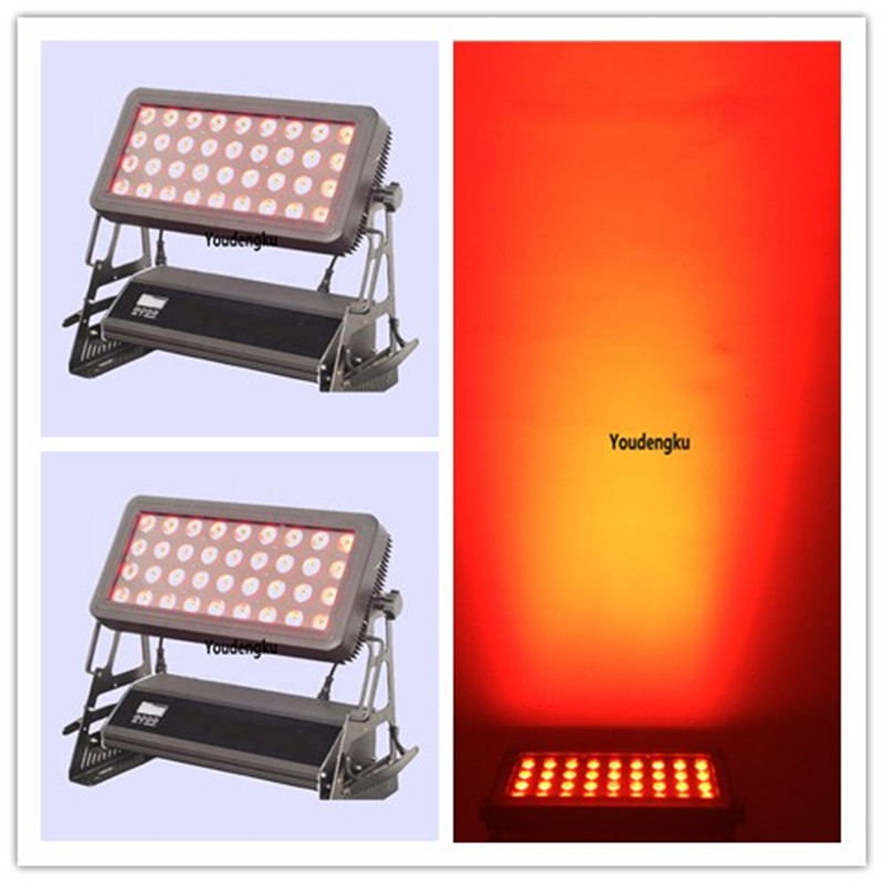 2 units of 36x18W RGBWA UV LED City Color Wash Lights, 6-in-1 DMX waterproof IP65 wall washers