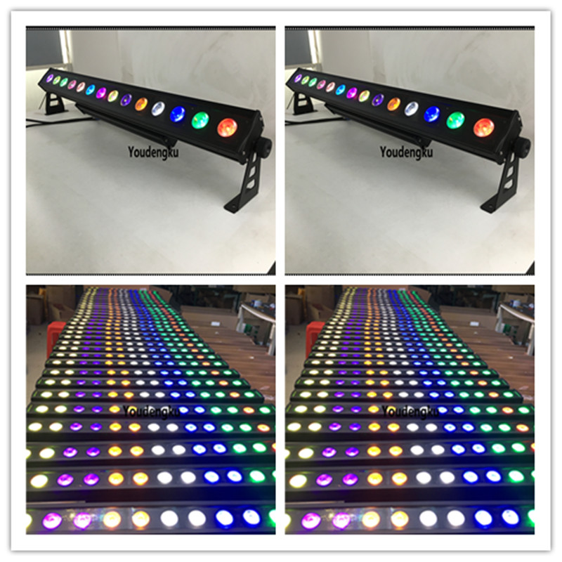2 waterproof 14x10w pixel LED bar lights, RGBW 4-in-1 COB wall washer strips