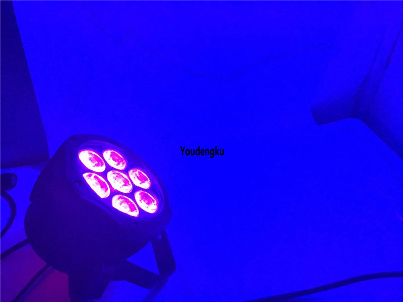 20 affordable large flat LED PAR lights with RGBWA UV DMX, 7x18W 6-in-1 slim design