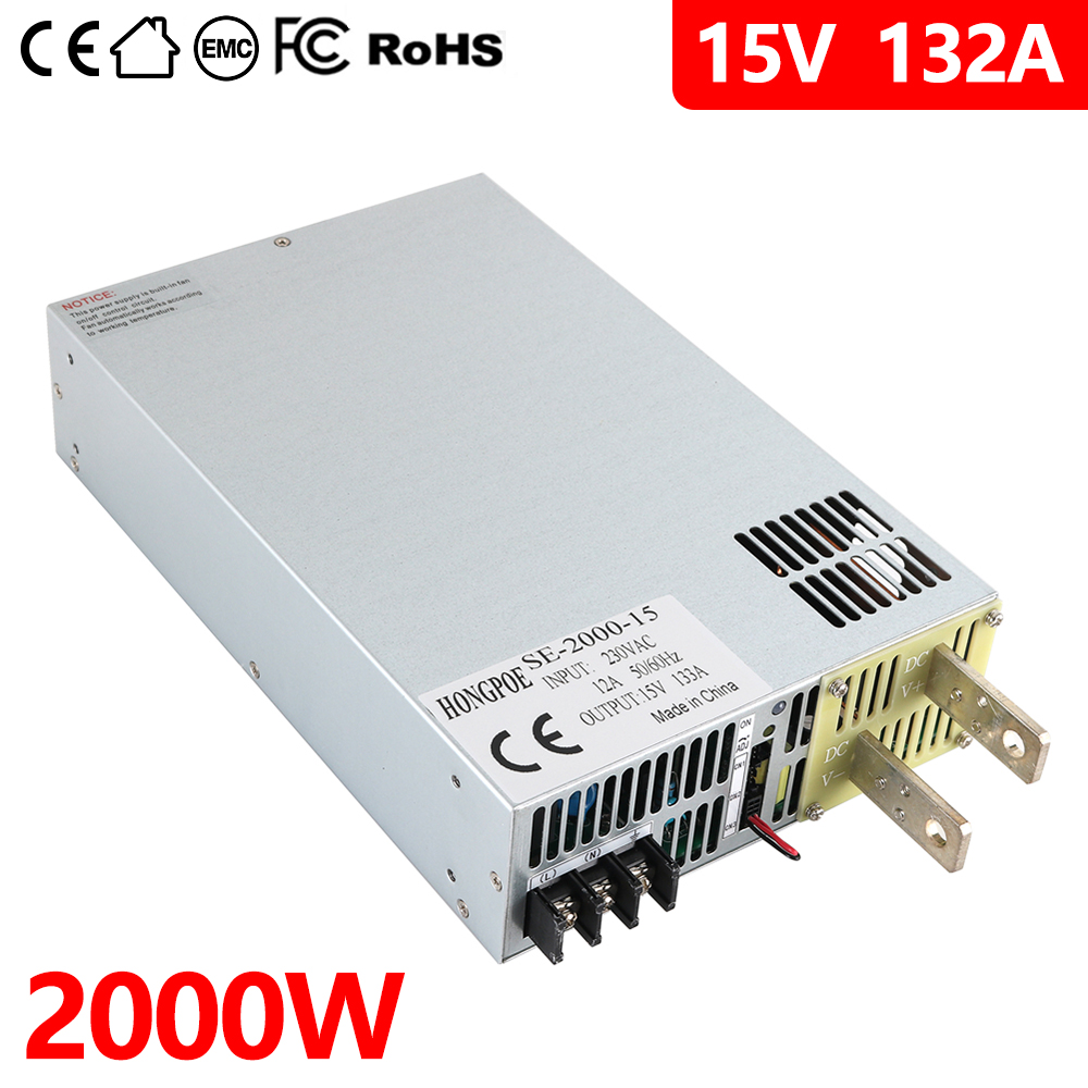 2000W 15V High Power Adjustable AC-DC Power Supply with 0-15V Output and 0-5V Analog Control for Lighting Transformers