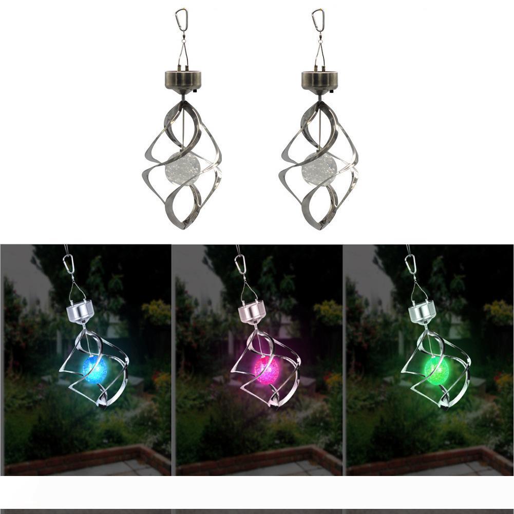 2017 RGB Solar Lawn Lights with Wind Chimes and Spinner, LED Night Lights for Yard, Corridor, and Holiday Decor