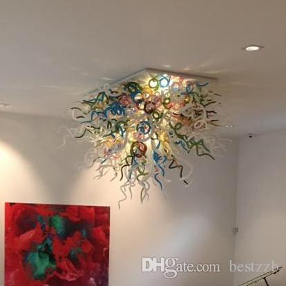 2018 New LED Murano Glass Flower Chandeliers with Hand-Blown Crystal Lights