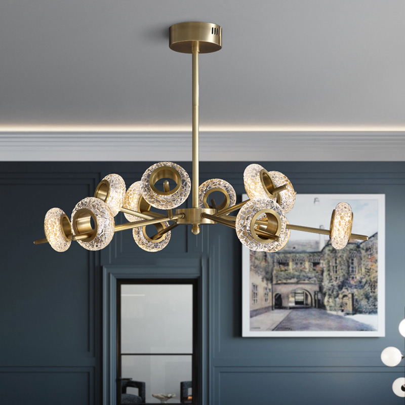2021 contemporary pendant light for living rooms - elegant copper chandelier with 90~260V voltage range