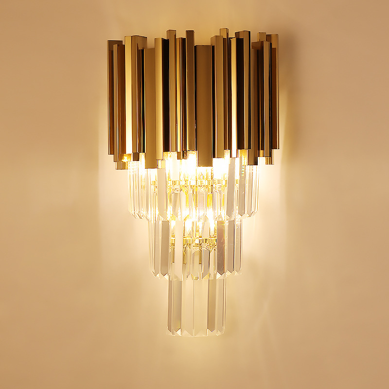 2021 Gold Modern Wall lamps Sconce Light Crystal Luxury Creative Warm Hallway Bedroom Bedside Lamp 110-240V