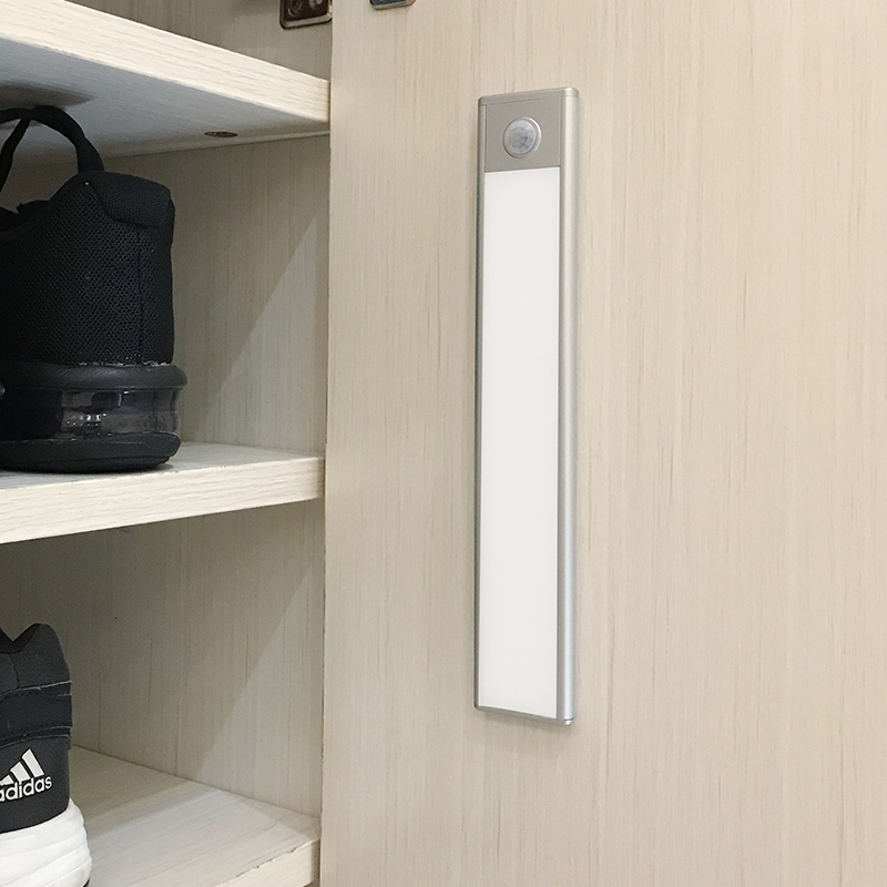 2021 New 23/40/60cm USB Rechargeable Motion Sensor LED Night Light for Kitchen, Wardrobe, and Closet