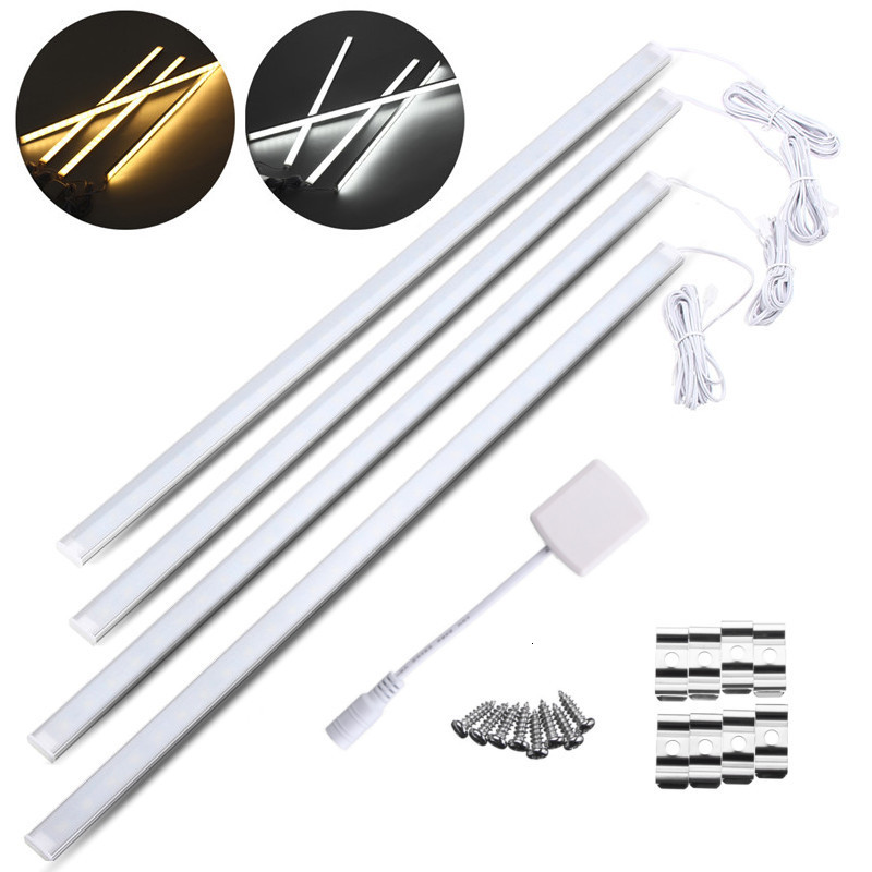 2021 New 4pcs 50cm Dc12v under Lighting Led Bar Kitchen Cabinet Strip Lights for Cupboard Wardrobe Shop Counter Erbx