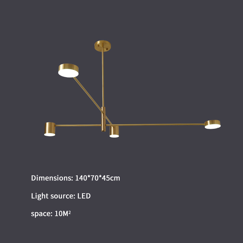 2021 New Copper Suspended Chandelier to Living Room Loft Fourth Led Modern Fashion Gold Lamp C5UQ
