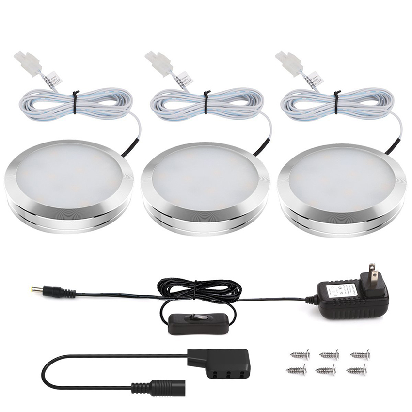 2021 New Dimmable Aluminum LED Puck Light for Under Cabinet, Wardrobe, and Shelf Lighting
