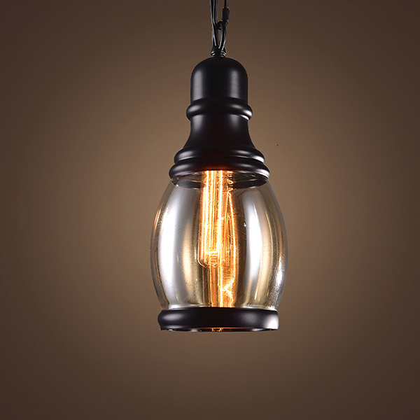 2021 New Vintage Loft Industrial Amber Glass Bar/restaurant Retro Bar Bed Room 3 Style Pendant Light 2 Avd7