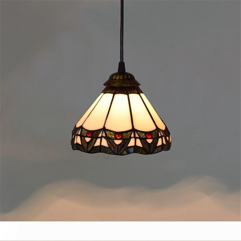 20CM American creative glazed Tiffany-style stained glass chandelier for living spaces