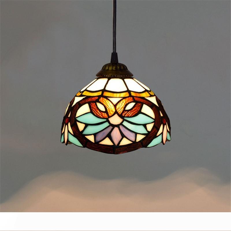 20CM European Baroque-style Tiffany stained glass lamp for creative home decor in living rooms, dining areas, corridors, balconies, or bars