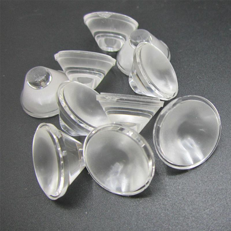 20mm PMMA acrylic optical LED lenses with flat frosted surface in 5-120 degree angles for high-power 1-3W chips