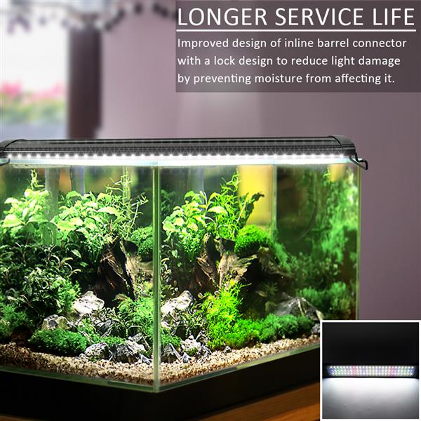 20W 129LED full-spectrum aquatic plant lamp, 35.43-inch black soft light with premium materials (fits 35.43-43.3 inch aquariums)