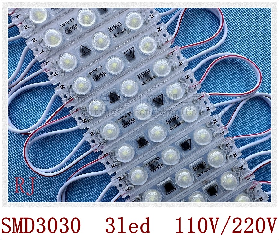 220V/110V LED module for sign letters, 1.8W 220lm with SMD 3030 3 LEDs, IP65 rated 63x13mm ultrasonically sealed, super bright without transformer