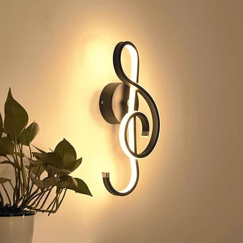 22W LED music note lamp for modern bedroom, living room, or hallway lighting