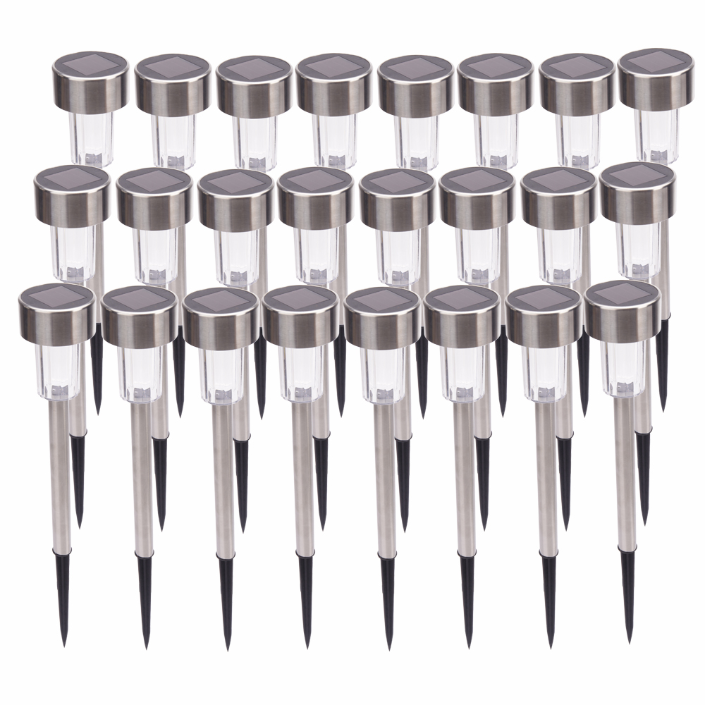 24 high-brightness 5W solar LED lawn lamps with shades for greenhouses, gardens, and landscape lighting in seven colors