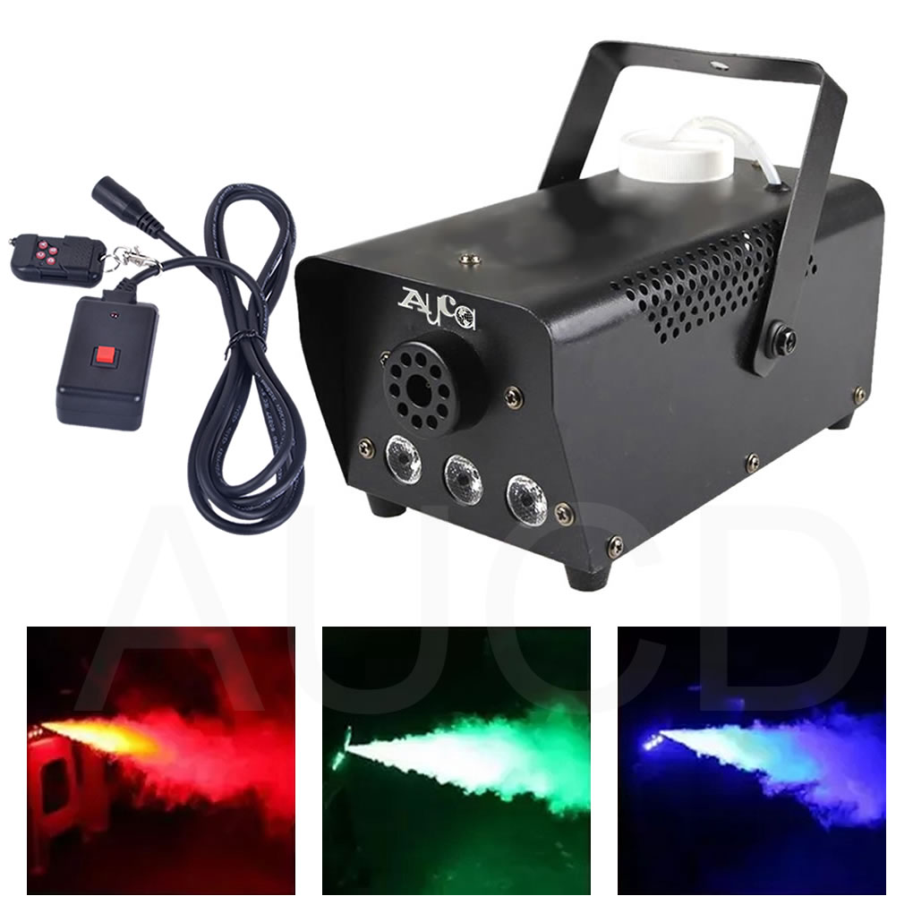 2-in-1 wireless remote and wired control 400W RGB LED lighting with portable white smoke fog effect for party stage and DJ decoration