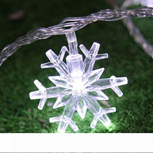 2M 20 LED Snowflake Fairy Lights with Battery for White Christmas Home Party Decorations and Holiday Starry Lamps