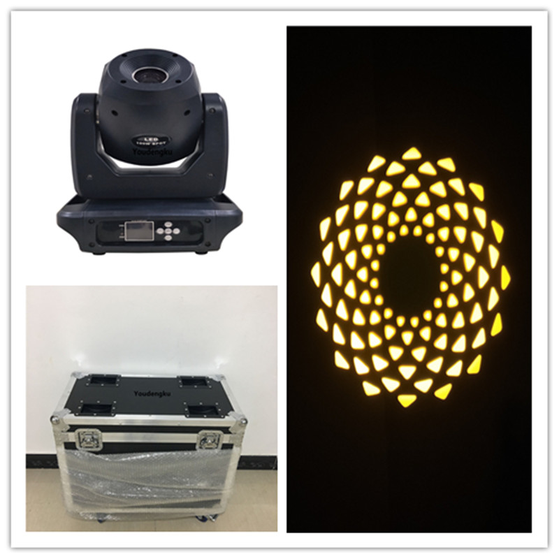 2pcs 100W DJ disco moving head LED spot lights with lyre and fly case package