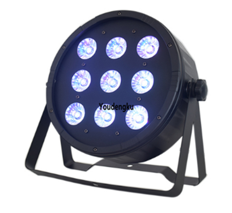 2pcs 90W DMX LED PAR lights with 9x10W RGBW stage lighting for sound-activated party effects