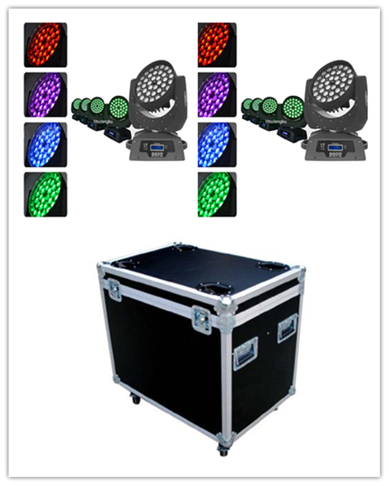 2pcs+ flycase LED moving head with 36x10W RGBW 4in1 wash light for professional shows