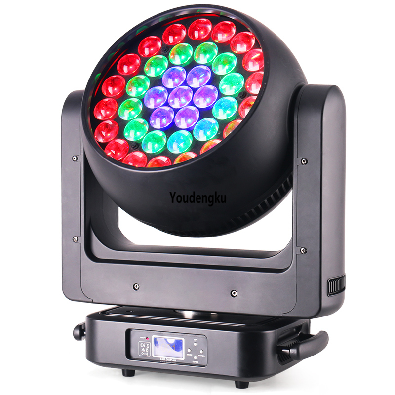 2pcs Latest DJ Disco Stage Light with 37x20W 4-in-1 RGBW Zoom Lyre DMX LED Beam Bee Eye Moving Head Wash Light