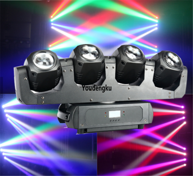 2pcs LED beam moving head with lyre wash, RGBW 4x32W 4-in-1 DMX LED moving head beam light