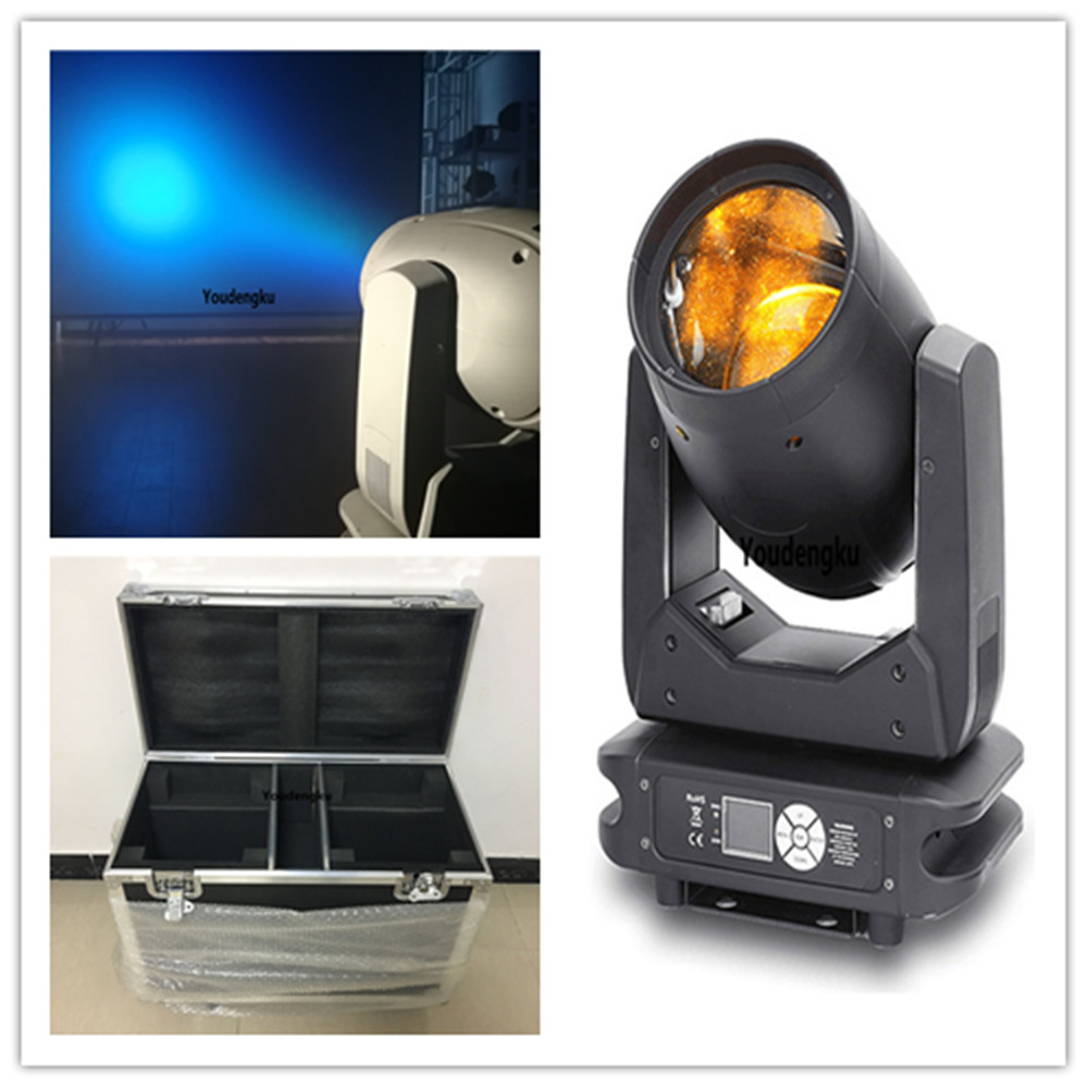 2pcs of flightcase Mini 100W beam moving heads from China, ideal for Disco DJ use, featuring DMX Hybrid 100W LED Beam Spot 2-in-1 Moving Head Stage Light