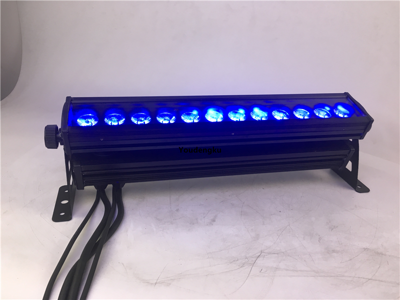 2pcs Outdoor 120W RGBW 4-in-1 IP65 Waterproof LED Wall Washer Linear Bar Light with 12x10W LEDs
