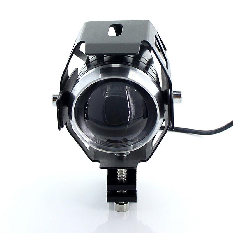 2PCS white motorcycle auxiliary LED headlights, 12V moto DRL spot lights
