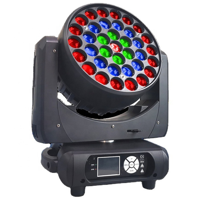 2pcs Zoom Wash Aura moving head LED lights with 37x15W RGBW 4-in-1 DMX stage disco effects