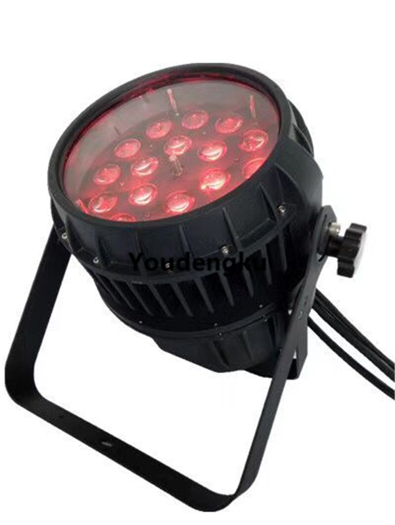 2-piece DMX LED party lights for outdoor use with zoomable RGBW spot par cans, 18x10W, 64 LED pars