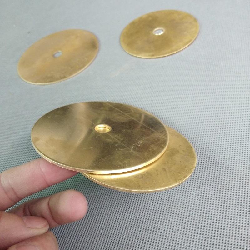 2-piece lamp covers and shades set with 20-180mm pure brass/copper discs featuring 10mm center holes for lighting fixtures