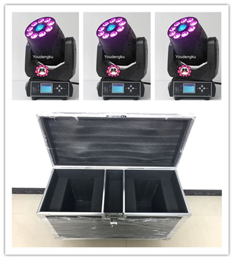 2-piece promotion set: 9x12W RGBWA UV wash moving head spotlights with flight case, plus 90W LED moving head lights