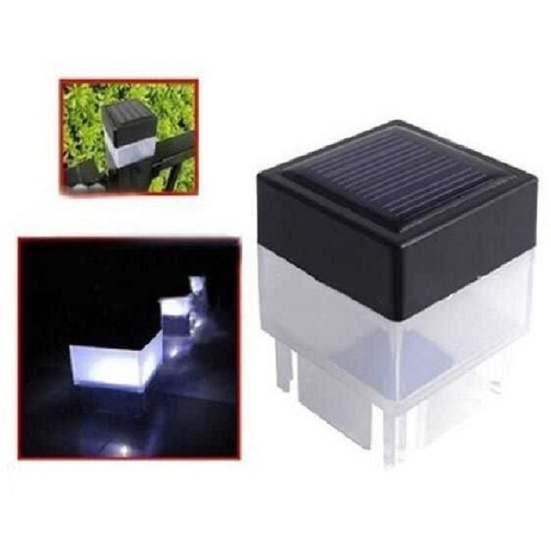 2x2 Square Solar Post Cap Light for Wrought Iron Fencing in Front and Backyards, Gates, and Landscaping