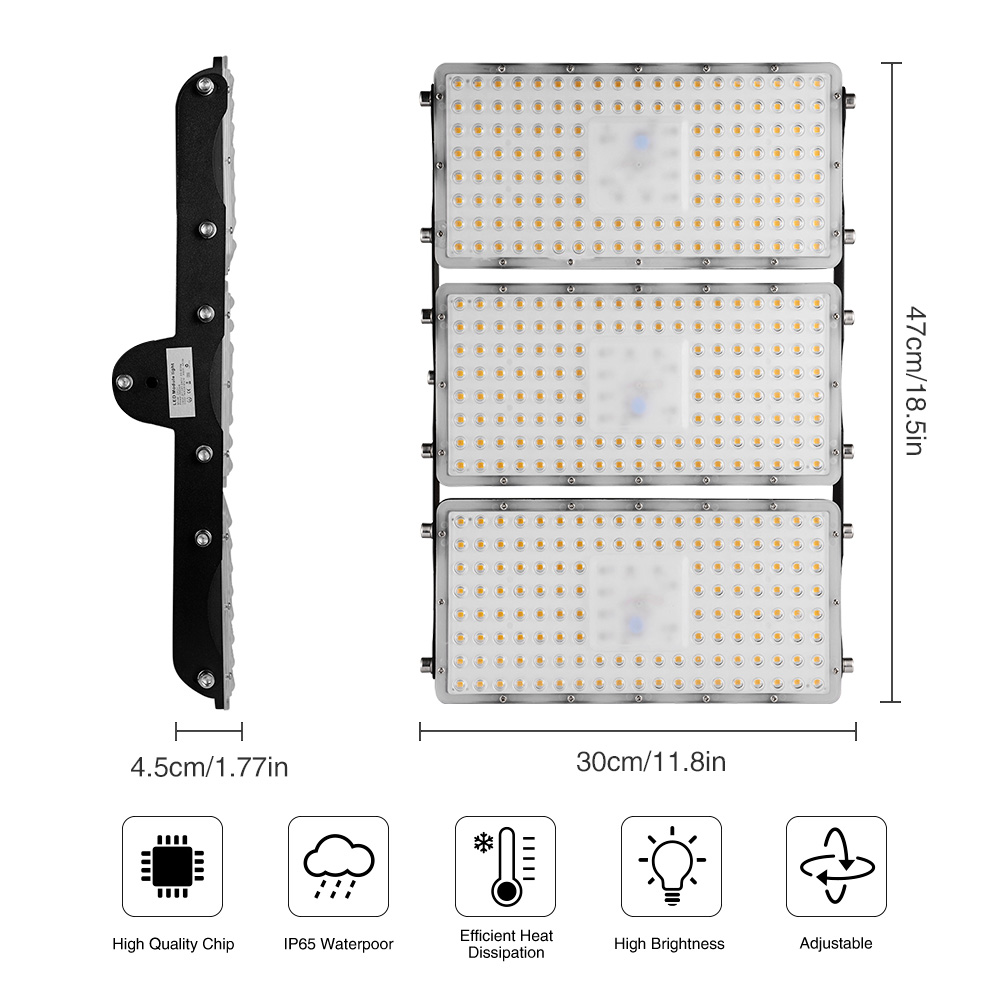 300W High-Brightness LED Floodlight for Outdoor Waterproof Lighting, Garden Wall Spotlight Fixture