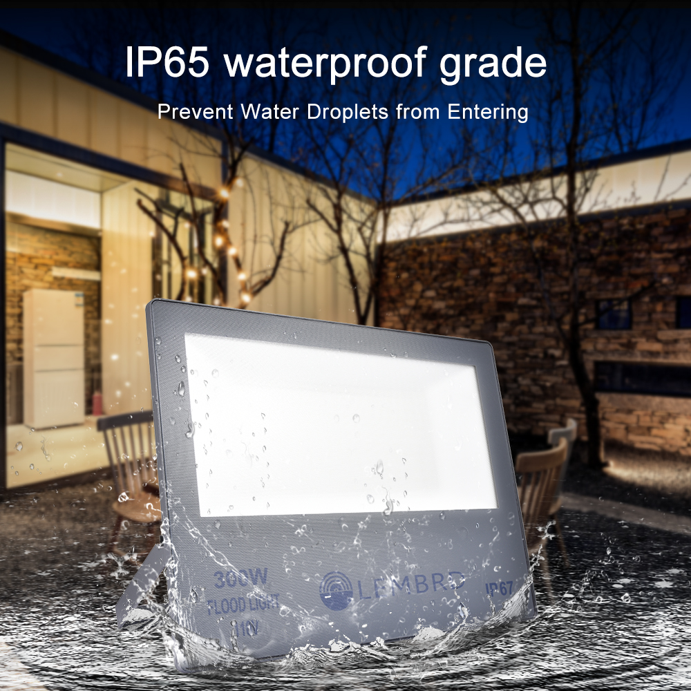 300W Ultra-slim Cold White Outdoor Waterproof Flood Light for Gardens and Streets
